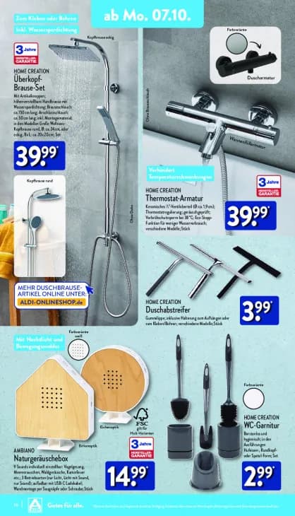 Überkopf-Brause-Set