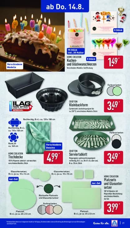 Platzsets und Glasuntersetzer