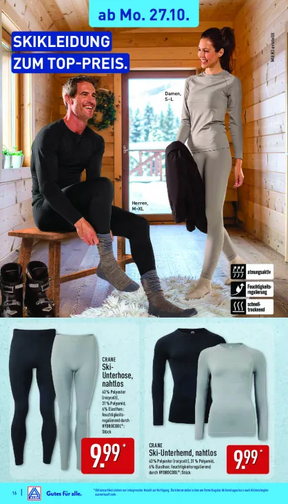 Ski-Unterhose, nahtlos