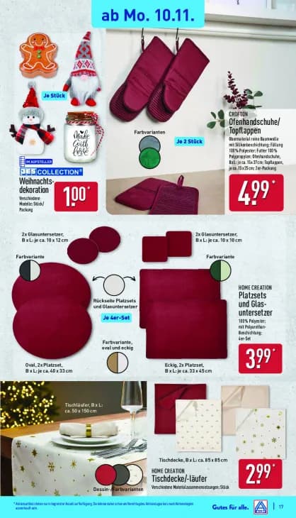 Platzsets und Glasuntersetzer