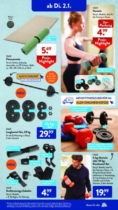 Langhantel-Set, 20 kg