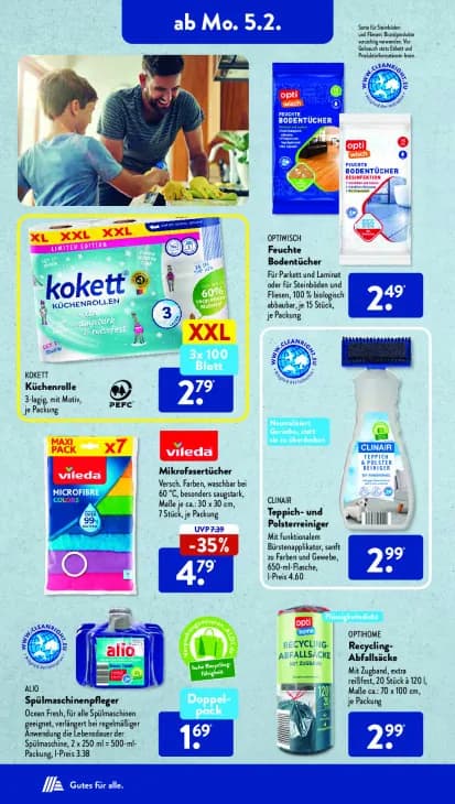 Feuchte Bodentücher