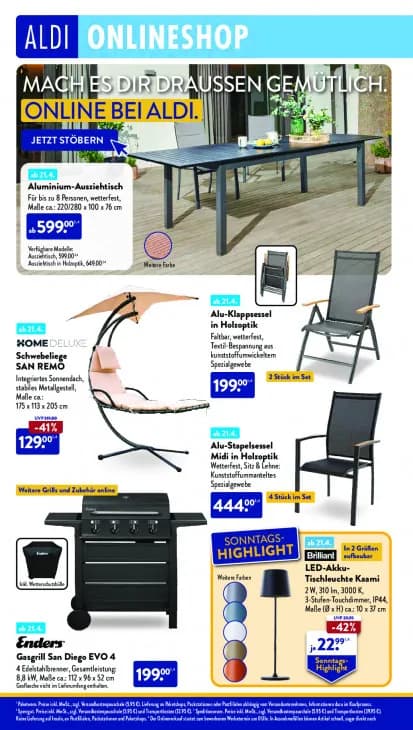 Alu-Klappsessel in Holzoptik