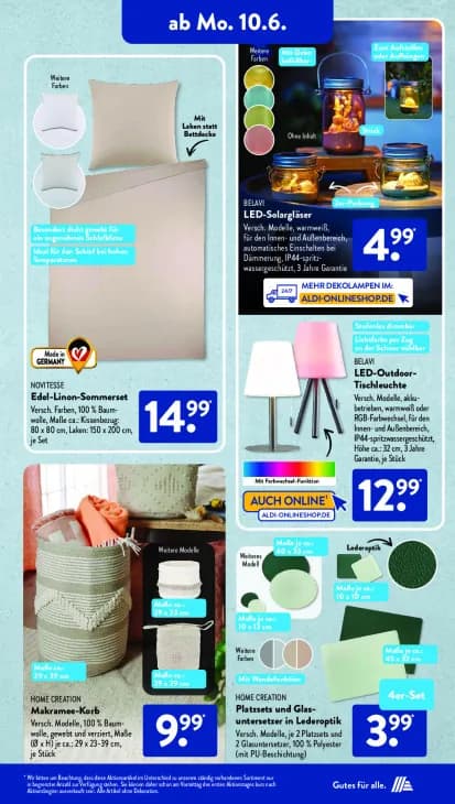 Platzsets und Glasuntersetzer in Lederoptik