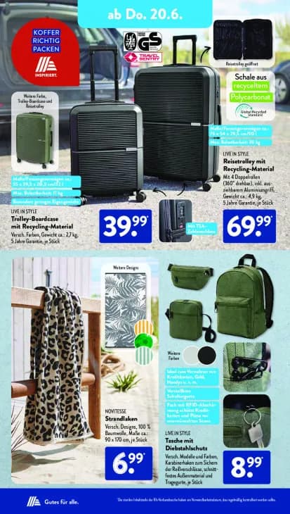 Reisetrolley mit Recycling-Material