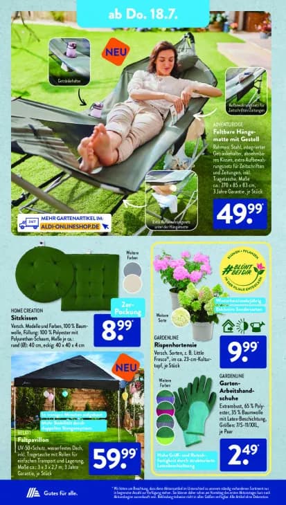 Faltbare Hängematte mit Gestell