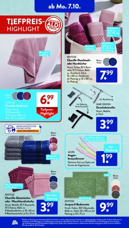 Chenille-Duschtuch- oder Handtücher