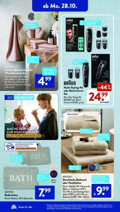 Frottier-Gästetücher oder -Waschhandschuhe