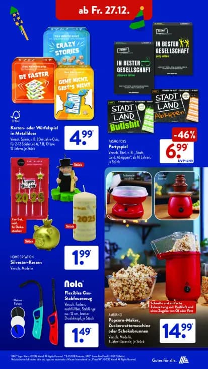 Popcorn-Maker, Zuckerwattemaschine oder Schokobrunnen