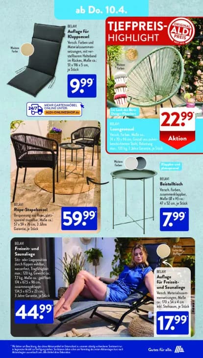 Freizeit- und Saunaliege