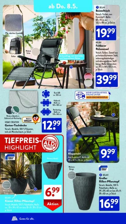 Großer Rillen-Pflanztopf