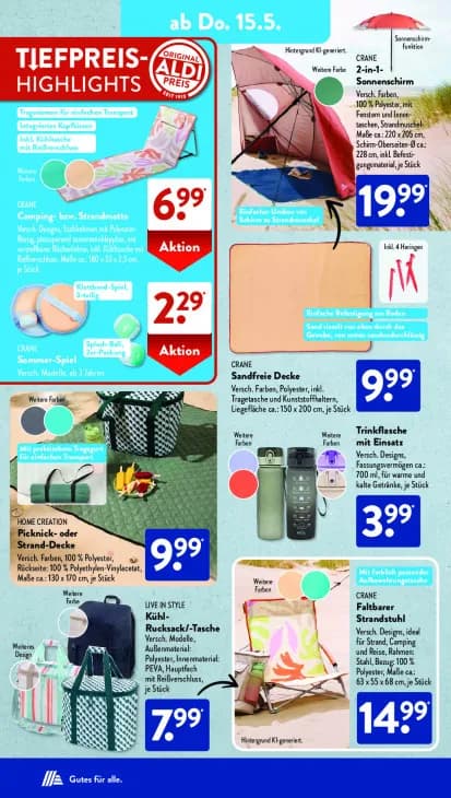 Camping- bzw. Strandmatte