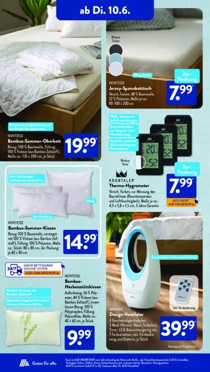 Bambus-Sommer-Oberbett