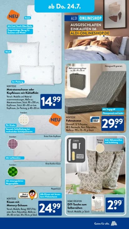 Matratzenschoner oder Kopfkissen mit Kühleffekt