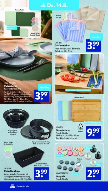 Platzsets mit Glasuntersetzern