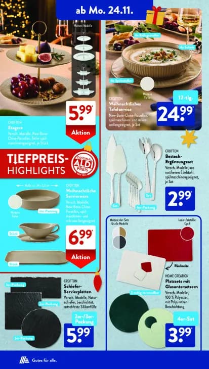 Weihnachtliches Tafelservice