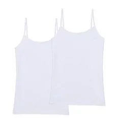 Damen Basic-Unterhemd 2er Pack, Weiß, S