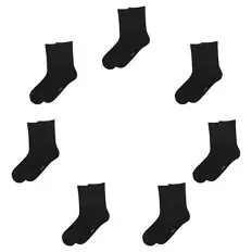 Damen oder Herren Socken, 7er-Pack, Schwarz, 35/38