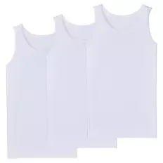Herren Basic-Tanktop 3er Pack, Weiß, M